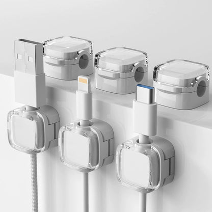 📢 Magnetischer Kabel-Organizer-Halter – 6er-Pack wandmontierte Kabelclips – Kabelmanagement-Clip für Schreibtisch & Desktop – Ordnungssystem für Büro und Zuhause