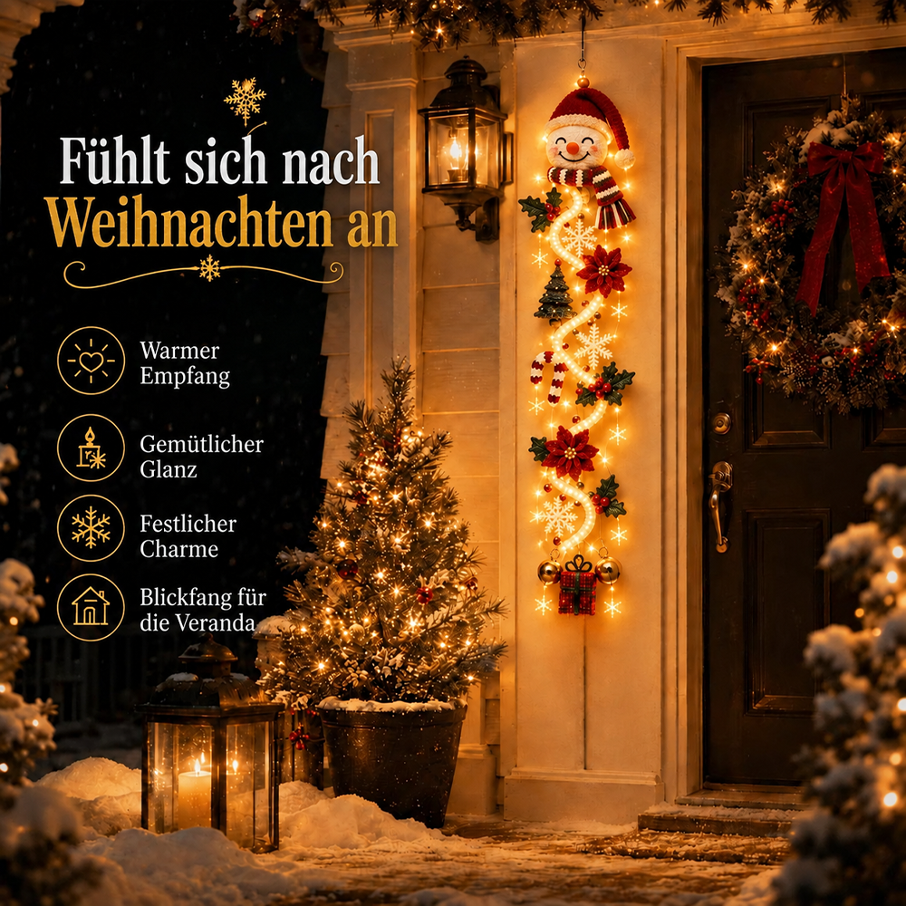 ⏳ Last Day 49% OFF – 🎄 Glowing Christmas Door Hanger | 6 Festive Light Designs✨