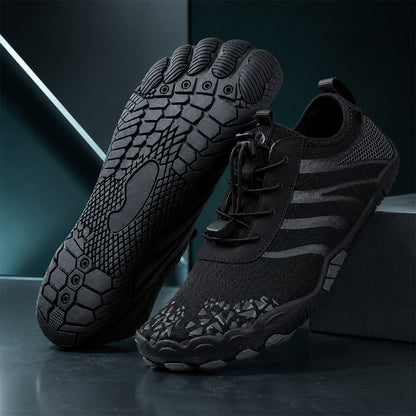 Unisex Barfuß-Wasserschuhe | Aufblasbares Selbstrettungssystem | Hilft bei der Behandlung von Fußpilz | Memory-Foam-Fußgewölbestütze | Wasserdicht, atmungsaktiv & sandabweisend | Ultraleichte, schnell trocknende Aqua-Schuhe