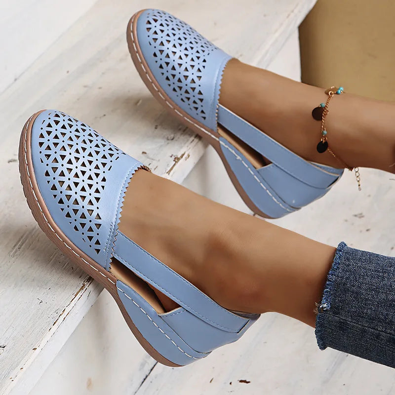 Modische Damensandalen mit geschlossener Spitze, wasserdicht, zum Hineinschlüpfen, rund, bequeme Freizeitschuhe für Damen, Outdoor-Sommer-Schuhe, große Größen 35–43