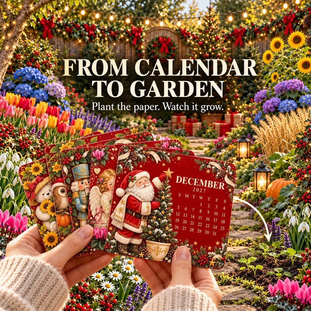 🎄🌱 Weihnachtliche Sonderedition – Umweltfreundlicher, bepflanzbarer „Timeless“-Saatgutkalender 2027🌸🌿