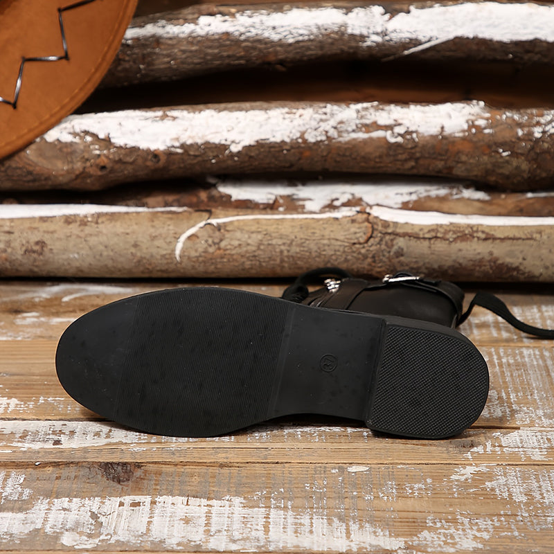 🔥 Letzter Tag – 50 % Rabatt – Damen-Lederstiefel mit Reißverschluss – weite Passform, gepolsterte Sohle und schmerzlindernder Reitstiefel-Stil