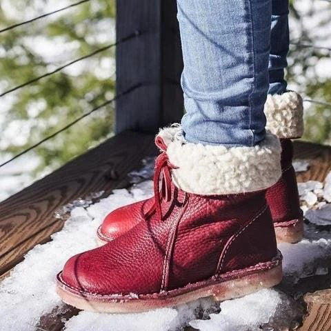 🔥 Letzter Tag – 50 % Rabatt – Wasserdichte orthopädische Leder-Schneestiefel mit Wollfutter