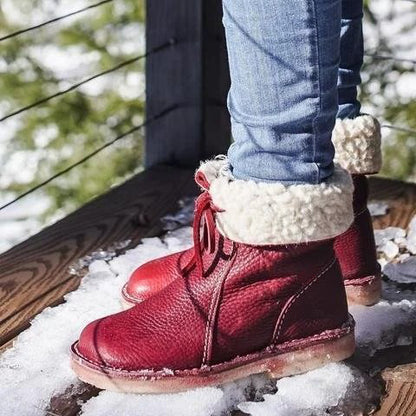 🔥 Letzter Tag – 50 % Rabatt – Wasserdichte orthopädische Leder-Schneestiefel mit Wollfutter