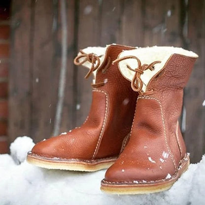 🔥 Letzter Tag – 50 % Rabatt – Wasserdichte orthopädische Leder-Schneestiefel mit Wollfutter