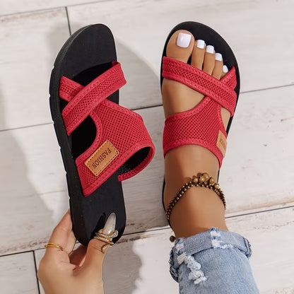 ❤️ Nur heute: 49 % RABATT ❤️ Sportliche Damen-Sandalen mit Fußgewölbestütze, atmungsaktivem Mesh und weicher Polsterung – bequem für drinnen & draußen.